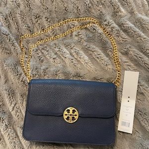 Tory Burch medium royal navy blue shoulder bag!